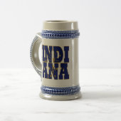 Chope À Bière Texte du drapeau de l'état de l'Indiana (Devant gauche)