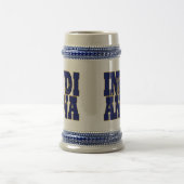 Chope À Bière Texte du drapeau de l'état de l'Indiana (Centre)