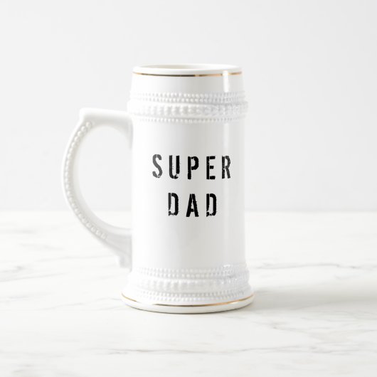Chope À Bière Texte Super papa (Gauche)
