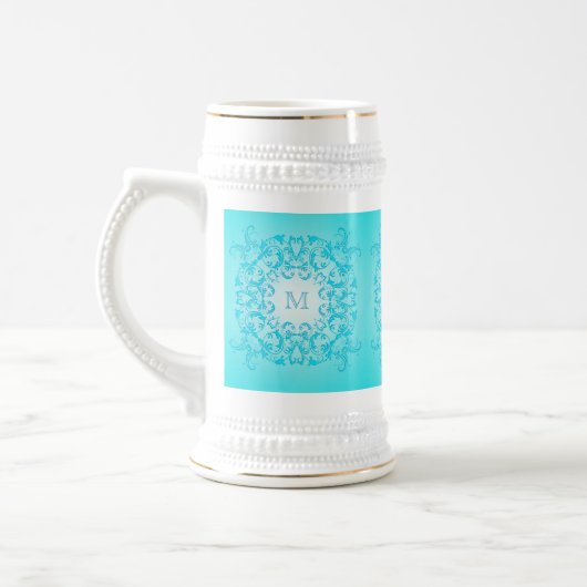 Chope À Bière Texture baroque de gradient de turquoise de style (Gauche)