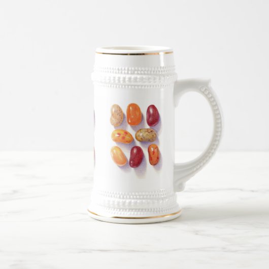 Chope À Bière TOMBER JELLY BEANS White & Gold Stein (Droite)