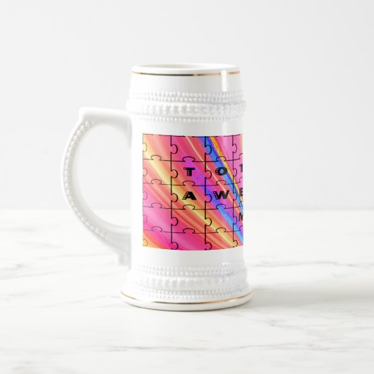 Chope À Bière Totally Awesome Maman rose Swirl Puzzle (Gauche)