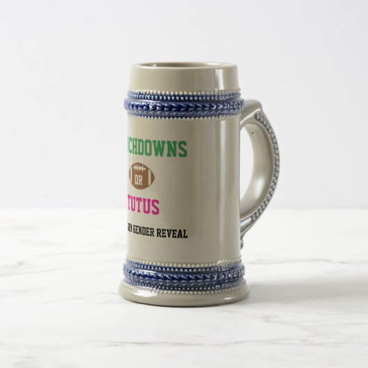 Chope À Bière Touchdowns ou Tutus Genre Reveal (Devant droit)