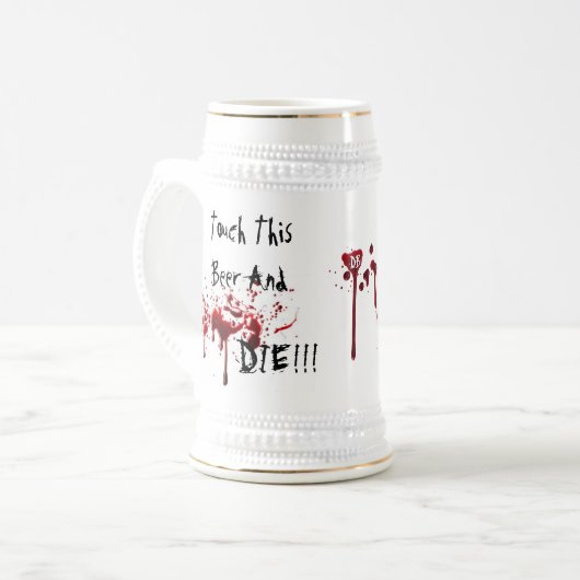 Chope À Bière Touchez cette bière et mourez (Devant gauche)