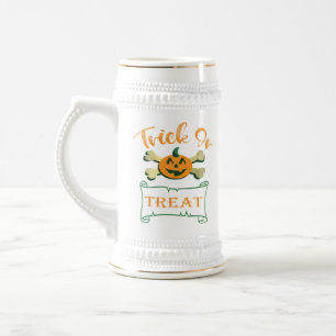 Chope À Bière Tracer ou traiter les os croisés citrouille Hallow