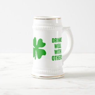 Chope À Bière Trèfle chanceux vert drôle de jour de la Saint-Pat