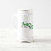 Chope À Bière Trèfle scintillant vert Joyeuse St Patrick  (Devant gauche)