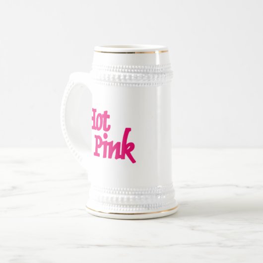 Chope À Bière Tri or blanc en acier rose chaud (Devant gauche)