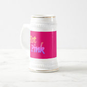 Chope À Bière Tri or blanc fuchsia rose chaud (Devant gauche)