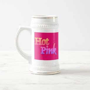 Chope À Bière Tri or blanc fuchsia rose chaud