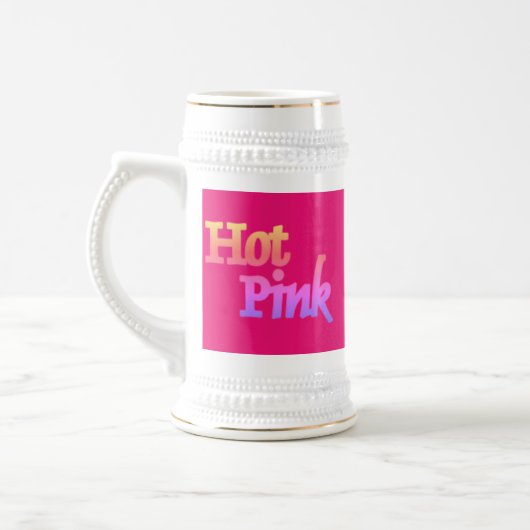 Chope À Bière Tri or blanc fuchsia rose chaud (Gauche)
