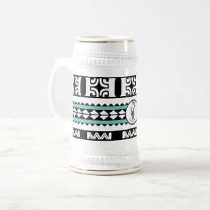 Chope à bière Tribal Ethnic/Bande Turquoise