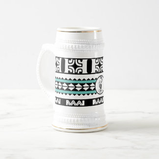 Chope à bière Tribal Ethnic/Bande Turquoise