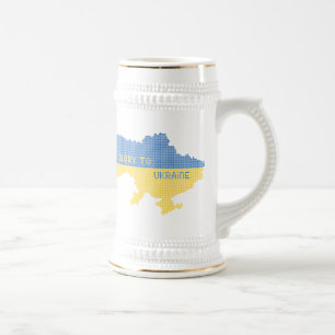 Chope À Bière Tricot Ukraine texte de la carte d'Etat Gloire à l