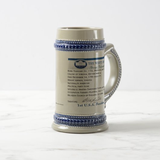 Chope À Bière U.S.A. ęr Président (tasse collectable) (Devant droit)