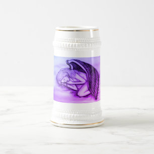 Chope À Bière Un Ange endormi sur les nuages des cieux