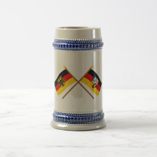 Chope À Bière Und Sarre Flaggen, gekreuzt du Deutschland