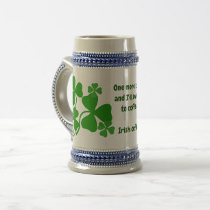 Chope À Bière Une autre bière, café irlandais, trèfle, trèfle