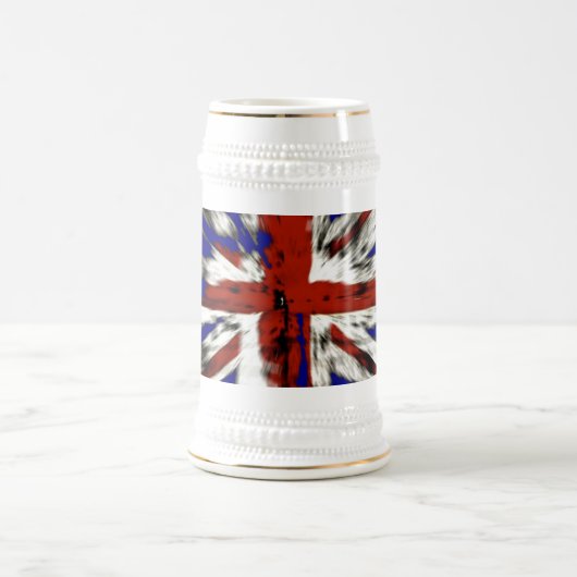 Chope À Bière Union Jack britannique en détresse (Centre)