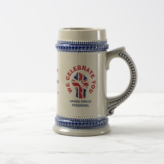 Chope À Bière Union Jack NOUS VOUS CÉLÉBRONS LES Forces Armées (Droite)