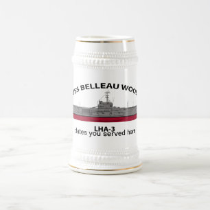 Chope À Bière USS Belleau Wood, LHA-3, dates personnalisables se