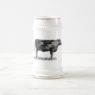 Chope À Bière Vache de boucherie/génisse au crayon : Réalisme