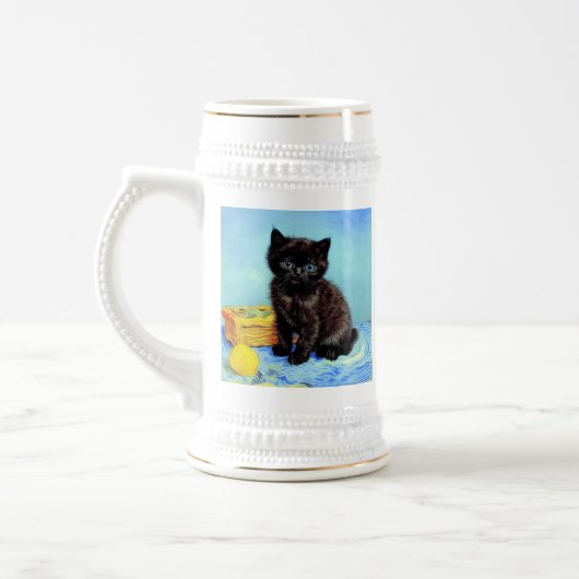 Chope À Bière Van Gogh Black Kitten avec fils (Gauche)