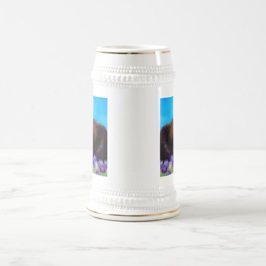 Chope À Bière Van Gogh Chat et fleurs (Centre)