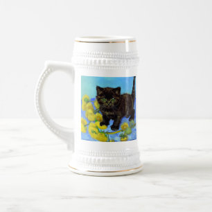 Chope À Bière Van Gogh Style Chat avec tournesol
