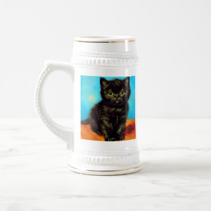 Chope À Bière Van Gogh Style Pouting Kitten