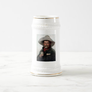 Chope À Bière Vaqueros Ranchero Cowboy Espagnol Vieil Ouest