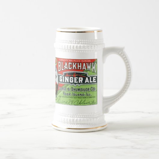 Chope À Bière Vintage Black Hawk Ginger Ale Stein (Droite)