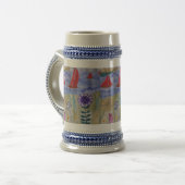 Chope À Bière Voiles et fleurs rouges (Devant gauche)
