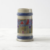 Chope À Bière Voiles et fleurs rouges (Centre)