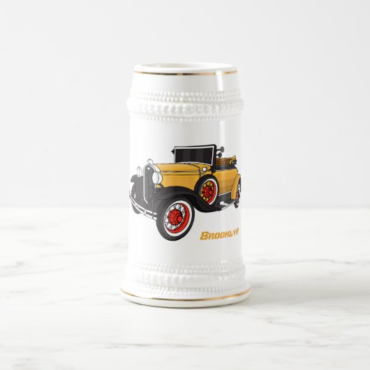 Chope À Bière Voiture jaune classique 1931 (Centre)