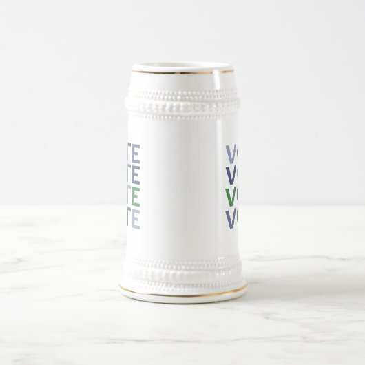 Chope À Bière VOTE en nuances de bleu et de vert (Centre)