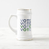Chope À Bière VOTE en nuances de bleu et de vert (Gauche)