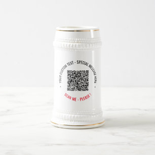 Chope À Bière Votre QR Code Scan Info Texte personnalisé Bière S