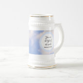 Chope À Bière Vous êtes la Lumière du monde Bible Verse Bleu (Devant droit)