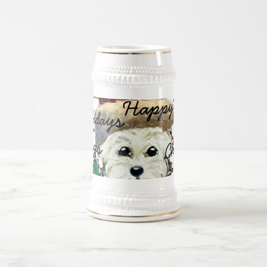 Chope À Bière Westie Père Noël (Centre)