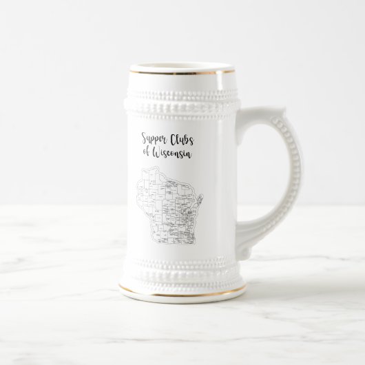 Chope À Bière Wisconsin Supper Club Bière à thème Stein (Droite)