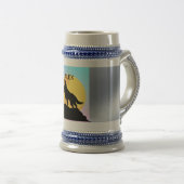 Chope À Bière Wolf Howling à Moon stein (Devant droit)