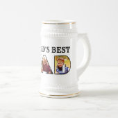 Chope À Bière Worlds Best Dad Citation Modern 3 Photo Collage (Devant droit)