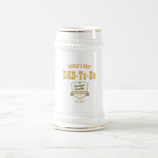 Chope À Bière Worlds BEST DAD-To-BE - Est.2019 Personnalisable (Centre)