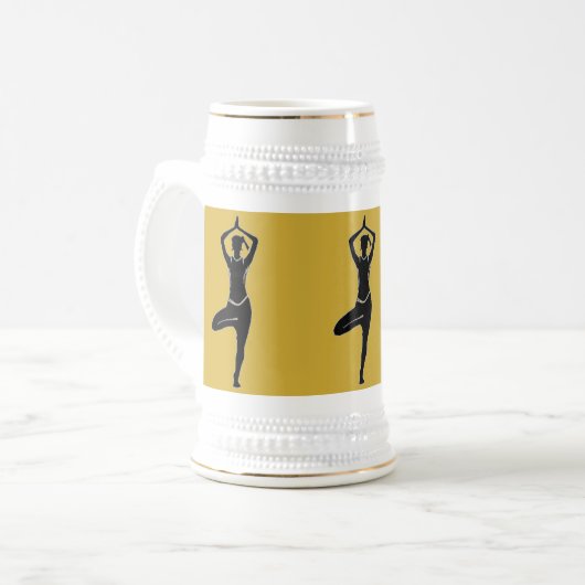 Chope À Bière Yoga Pose Gold Beer Sein (Devant gauche)