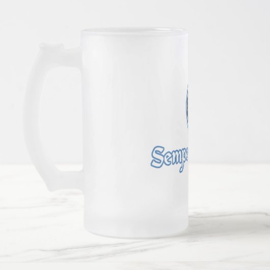 Chope Givrée 16 oz. Vigilans stein Vigilans Semper en verre dé (Gauche)