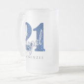 Chope Givrée 21 et juridique | Parties scintillant Blue Faux 21 (Devant gauche)