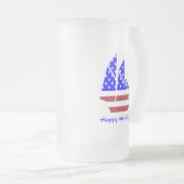 Chope Givrée 4 juillet bateau à voile d'été rouge, blanc et ble (Devant droit)