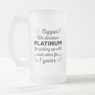 Chope Givrée 7e anniversaire Mariage I - Couple amusant en cuiv
