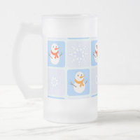 À damiers hiver bonhomme de neige motif et flocons